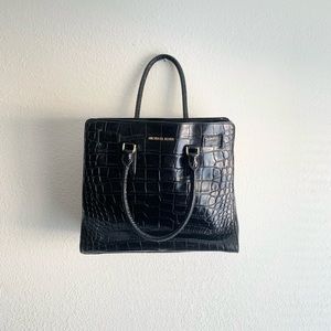 Michael Kors Dillan Embossed Leather Satchel Handbag